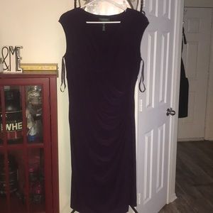 Purple faux wrap dress by Lauren Ralph Lauren